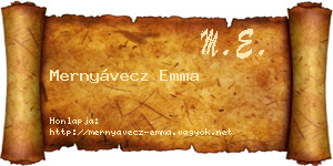 Mernyávecz Emma névjegykártya